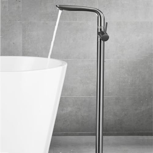 Freistehender Badmixer Tap Eingriff Heißer und kaltes Badmixer Haken Messing Black Black LWX von YCVAWEOD