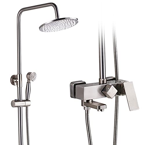 Gebürstete Nickelbad Dusche Wasserhahn Set Single Hebel Niederschlag 8, Duscharmatur D. LWX Gebürstete Nickelbad Dusche Wasserhahn Set Single Hebel Niederschlag 8, Duscharmatur D. LWX von YCVAWEOD