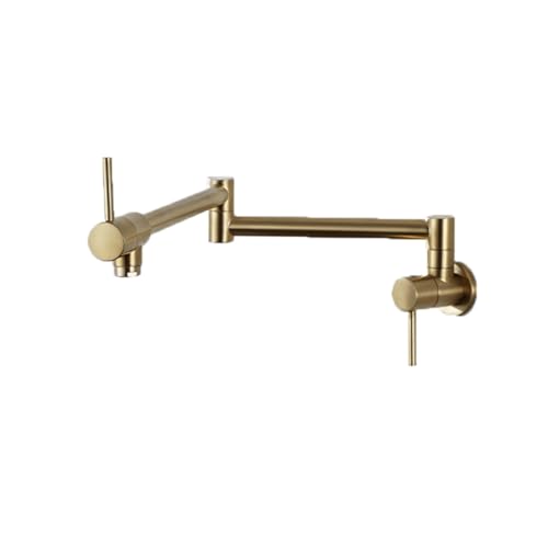 Gebürstete goldene Pulldown -Küchenarmatur Schwenk ein Loch Waschbecken doppelt mit doppelverbindter Armwand ideal für Topffüllung und moderne Dekoration LWX Gebürstete goldene Pulldown -Küchenarmatur Schwenk ein Loch Waschbecken doppelt mit doppelverbindter Armwand ideal für Topffüllung und moderne Dekoration LWX von YCVAWEOD
