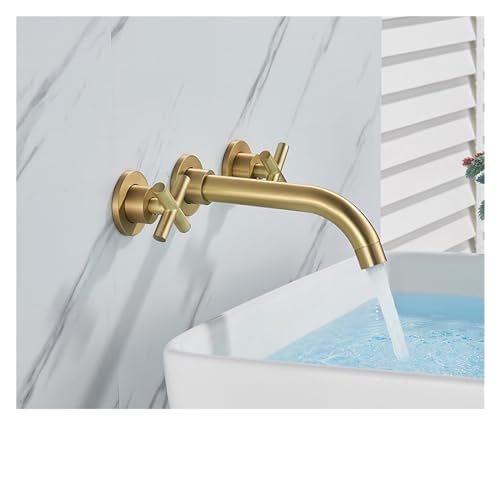 YCVAWEOD Gebürstete goldene Wandmontage Badezimmerbecken Wasserhahn mit 360 Rotation EIN Griff Heißer kaltes Wassermixer Hahn für Badezimmer gebürstete Nickelfinale LWX YCVAWEOD Gebürstete goldene Wandmontage Badezimmerbecken Wasserhahn mit 360 Rotation EIN Griff Heißer kaltes Wassermixer Hahn für Badezimmer gebürstete Nickelfinale LWX von YCVAWEOD