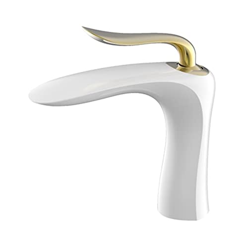 Gold Badezimmer Wasserhahn Eingriff Beckenmischer Tap Festmesser Waschbecken Wasserhahn in schwarzer grau und verchromtes Finish Langable Wasserkran für moderne Wohnkultur LWX von YCVAWEOD