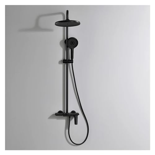 Gold Duschsystem Badezimmer Dusche Wasserhahn Set 3-Wege-Duschmixer Kran mit Handduschenset schwarz grauer Chrom, Sprinkler LWX von YCVAWEOD