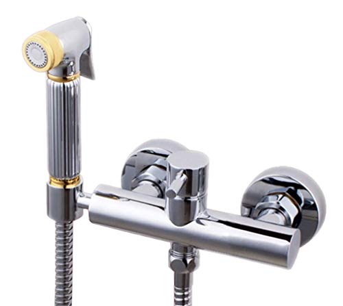 Gold Messing Chrom Bidet Sprühgerät Set kalt und heißer Wassermischer mit Duschschlauch Shattaf Wasserhahn Set Anal Reinigung Assode Bidet Dusche Shattaf LWX Gold Messing Chrom Bidet Sprühgerät Set kalt und heißer Wassermischer mit Duschschlauch Shattaf Wasserhahn Set Anal Reinigung Assode Bidet Dusche Shattaf LWX von YCVAWEOD
