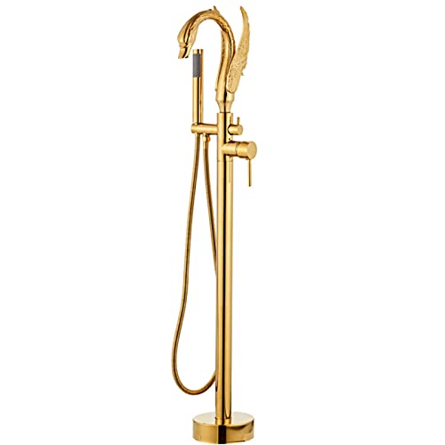 Goldene freistehende Bad Tap Luxury Schwanwanne TAP mit Handheld Dusch Eingriff Badewanne Armatur LWX von YCVAWEOD