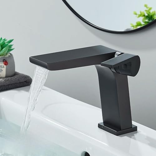 Graues Badezimmer -Becken -Wasserhahn Einhebelgefäß Gefäß Waschbecken Heißer Kaltwassermixer Haken Deck montiert (Chrom) LWX von YCVAWEOD