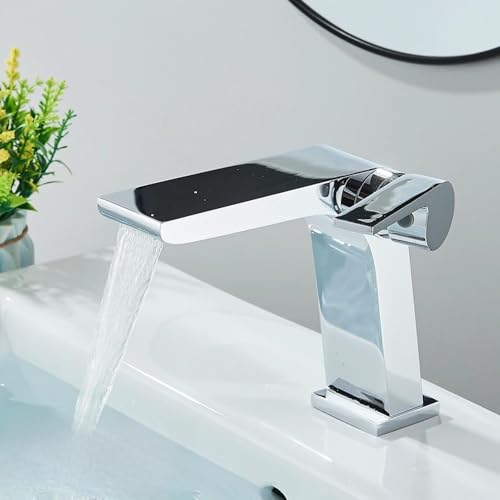 Graues Badezimmer -Becken -Wasserhahn Einhebelgefäß Gefäß Waschbecken Heißer Kaltwassermixer Haken Deck montiert (Chrom) LWX von YCVAWEOD