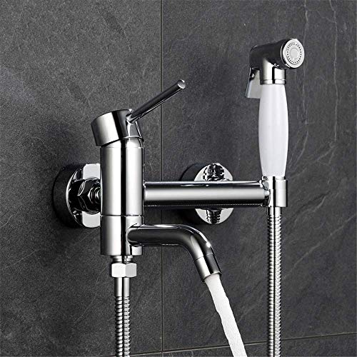 Handgehaltenes Bidet Sprühgerät Toilettenwaschmaschine Chrom Messing Handgehalten Duschmischer Wasserhahn Tap Douche Kit für Frauen und Haustiere B Set LWX Handgehaltenes Bidet Sprühgerät Toilettenwaschmaschine Chrom Messing Handgehalten Duschmischer Wasserhahn Tap Douche Kit für Frauen und Haustiere B Set LWX von YCVAWEOD