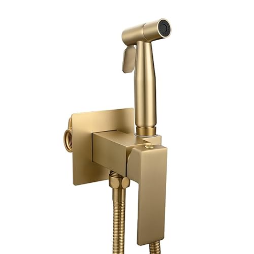 Handheld Bidet Sprayer -Kit mit heißem und kaltem Wasser Eingang Messing Duschspray Set Dual Mode gebürstet Gold Finish LWX Handheld Bidet Sprayer -Kit mit heißem und kaltem Wasser Eingang Messing Duschspray Set Dual Mode gebürstet Gold Finish LWX von YCVAWEOD