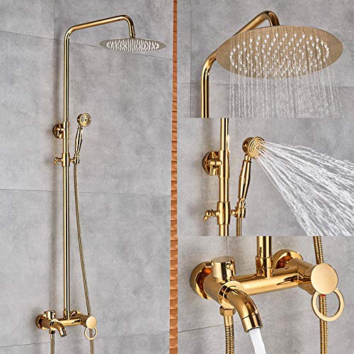 YCVAWEOD Handheld Duschbad Dusch Set Wasserhahn Bad Duschmischer TIPP 8 Zoll Regenkopf Duschsystem Badewanne Wasserhahn mit Hand Duschwand Gold montiertes Gold LWX YCVAWEOD Handheld Duschbad Dusch Set Wasserhahn Bad Duschmischer TIPP 8 Zoll Regenkopf Duschsystem Badewanne Wasserhahn mit Hand Duschwand Gold montiertes Gold LWX von YCVAWEOD