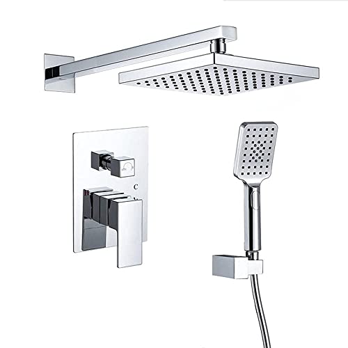 Handheld -Duschenhower Set Dual -Funktion Duschsystem Chrom 10 Zoll Duschköpfe Badezimmer Luxus Regenmixer Duschkombination für Badezimmer LWX von YCVAWEOD