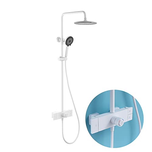 Handheld Duschthermostatische Duschsystem Wandmontierte Duscharmaturen Set 10 Zoll Herbst Duschkopf mit 3 Modi Hand Dusche 3 Funktionen Duschaufsatz Wasserfall Wanne Spout Spout LWX Handheld Duschthermostatische Duschsystem Wandmontierte Duscharmaturen Set 10 Zoll Herbst Duschkopf mit 3 Modi Hand Dusche 3 Funktionen Duschaufsatz Wasserfall Wanne Spout Spout LWX von YCVAWEOD