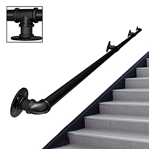 Handläufe im Freien im Freien - komplettes Kit. Industrial Tap Iron Pipe Handlauf für ältere Menschen für Innen- und Outdoor -Korridor -Dachboden (Größe: 10 Fuß) LWX von YCVAWEOD