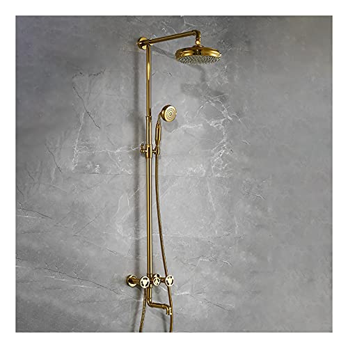 Industrial Duschsystem mit Badewanne Ausstrich und Handheld -Duscharmaturen -Set -Wandmontagehöhe Verstellbares Duschkopfsystem, 3 Funktionen, schwarz (Farbe: Weiß) LWX von YCVAWEOD