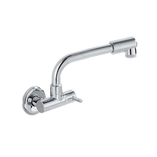 Kalte Wasserhahnwand montiertes Waschbecken mit 360 ° Rotation Küche mit 2 Modus Wasserauslass Eingang G1/2 Chrom 29 cm LWX von YCVAWEOD