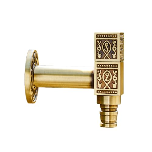 Kaltes Wasserhahn Retro -Wand montiert im Freien mit Leitungswasserauslass im Freien kann mit dem Wasserrohr geschnitzt werden, der für Garten Hof G1/2 geeignet ist, antike Farbe, 10 cm LWX von YCVAWEOD