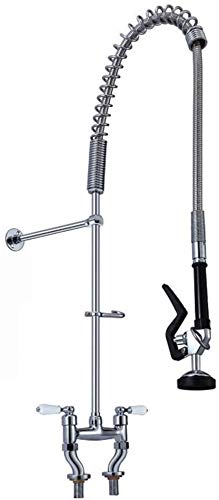 Küche Taps Waschbecken Mixer Tap Pre-Rinse Out Kitchen-Haken Frühlingsküche Spüle Taps Mixer Messing Schwenkspitze mit Schläuchen und Armaturen LWX von YCVAWEOD