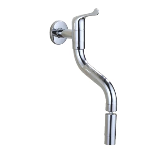 Küche kaltes Wasserhahnwand montiert 360 ° Rotation MOP Pool Hahn mit verlängertem unteren Verlängerungsrohr Eingriff G1/2 Chrom 22 cm LWX von YCVAWEOD