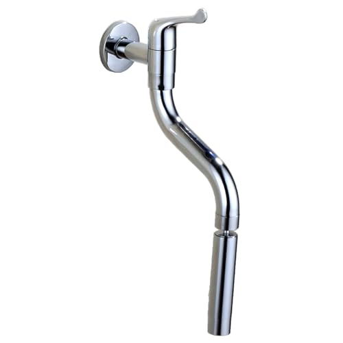 Küche kaltes Wasserhahnwand montiert 360 ° Rotation MOP Pool Hahn mit verlängertem unteren Verlängerungsrohr Eingriff G1/2 Chrom 22 cm LWX von YCVAWEOD