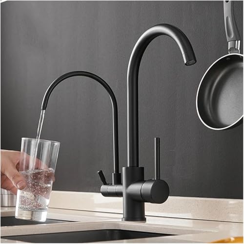 Küchenarmatur Deck montiertem Mixer Tap 360 ° Drehung mit Wasserreinigungsmerkmalen mit Kranschlauchgröße 3/8 kompatibel LWX von YCVAWEOD
