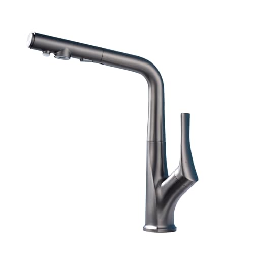 Küchenbad klopft 3 Wege zum Trinken von Chrommixer aus, Spray 3 -We -Wasserfilter -Wasserhahn -Trink -Waschbecken -Mischer herausziehen LWX von YCVAWEOD