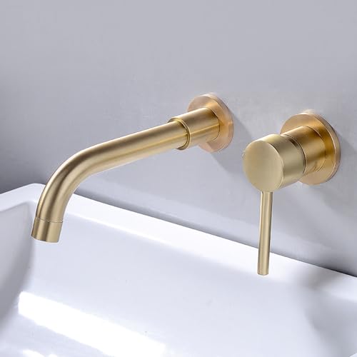 YCVAWEOD Küchenbad klopft zum Zimmermixer TIPP versteckte, Wand montierte Raumbecken Waschbecken Mixer Rotatable Weiß LWX von YCVAWEOD