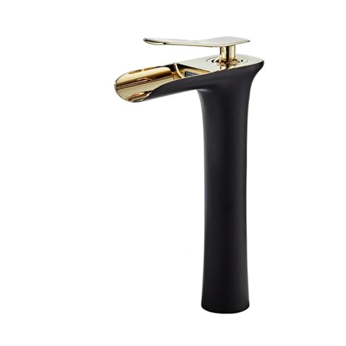 Küchenhahn, Küchenspüle Haken, Chrom weißer Becken Wasserhahn, Decks montiertes Wasserfall Badgefäß Gefäß Mixer -Wasserhahn, ein Griff heißes kaltes Wasserhahn, für Küchenbad (weiß hoch) LWX von YCVAWEOD