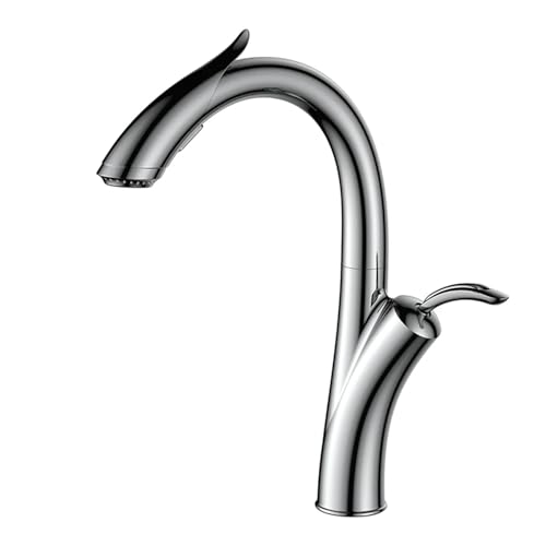 Küchenhahn, Küchenspüle Taps, Küchenarmatur kalt und heißer Küchenhahn, schwarzer Einlöcher mit einem Griff 360 Grad Wassermixer -Wasserhahn für Küchenbad (83039s) LWX von YCVAWEOD