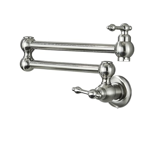 Küchenhahn Küchenmixer Hahn, Küchenarmaturen -Topf -Füllstoff Doppelgelenk Ausstrahlung Klappbarer Schwingarm, Wand Messing Single Loch Zwei Griff Spülspüle für Küche, Badezimmer (schwarzer Bronze B) Küchenhahn Küchenmixer Hahn, Küchenarmaturen -Topf -Füllstoff Doppelgelenk Ausstrahlung Klappbarer Schwingarm, Wand Messing Single Loch Zwei Griff Spülspüle für Küche, Badezimmer (schwarzer Bronze B) von YCVAWEOD