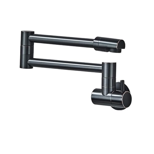 Küchenhahn Küchenmixer Hahn, Küchenarmaturen -Topf -Füllstoff Doppelgelenk Ausstrahlung Klappbarer Schwingarm, Wand Messing Single Loch Zwei Griff Spülspüle für Küche, Badezimmer (schwarzer Bronze B) Küchenhahn Küchenmixer Hahn, Küchenarmaturen -Topf -Füllstoff Doppelgelenk Ausstrahlung Klappbarer Schwingarm, Wand Messing Single Loch Zwei Griff Spülspüle für Küche, Badezimmer (schwarzer Bronze B) von YCVAWEOD