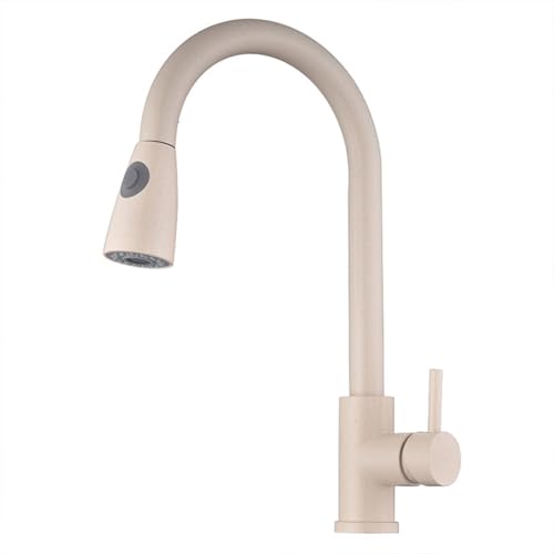 Küchenhahn mit Auszug Spray High Bogen Pull Down Kitchen Spüle Mixer Haken mit 2 Sprühmodus, Messing Single Hebel 360 ° drehbarer kommerzieller Küchenarmatur, 1 Loch, Gold LWX Küchenhahn mit Auszug Spray High Bogen Pull Down Kitchen Spüle Mixer Haken mit 2 Sprühmodus, Messing Single Hebel 360 ° drehbarer kommerzieller Küchenarmatur, 1 Loch, Gold LWX von YCVAWEOD