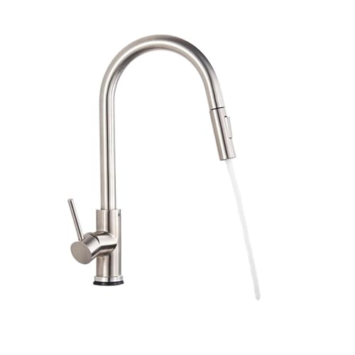 Küchenmischer Tap Wasserhahn gebürstet Gold aus einem Griff 360 ° Rotatable heißes kaltes Wasserkran für Waschbecken LWX von YCVAWEOD