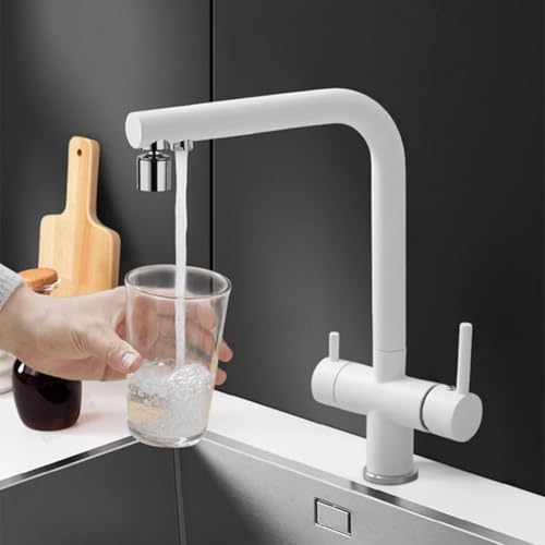 Küchenmixer Tippen Sie auf schwarze 3 -Wege -Wasserfilter Tap Kitchen -Trinkhaken Waschbecken Mixer Drehausstrich (grauer Einzelmodus) LWX von YCVAWEOD