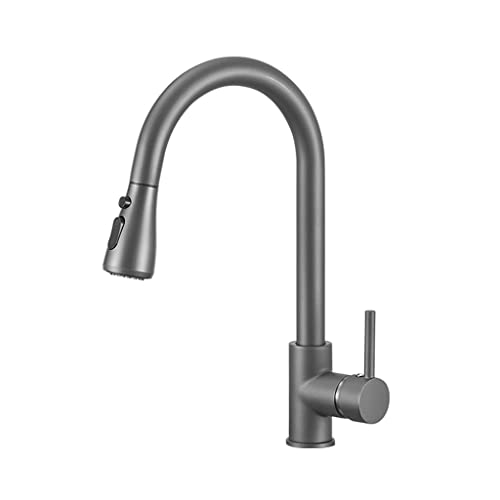 Küchenspray Taps, 360 ° Drehen Sie ein Griff Küchereispüle Wassermischhahn, 2 Modi Position einstellbarer Spülbecken Wasserhahn, verlängerter 60 cm Auszugsschlauch LWX von YCVAWEOD