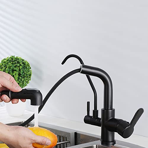 Küchenspüle Hackmischer Wasserfall 3 Wege Küchenhahn 3-Wege Küchenmixer mit Auszugsschauer Messing Multifunktion 3 1 Mixer mit Filter für Trinkwasser schwarz, schwarz LWX Küchenspüle Hackmischer Wasserfall 3 Wege Küchenhahn 3-Wege Küchenmixer mit Auszugsschauer Messing Multifunktion 3 1 Mixer mit Filter für Trinkwasser schwarz, schwarz LWX von YCVAWEOD
