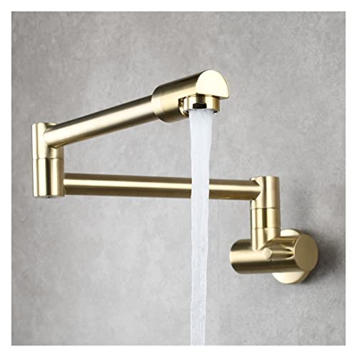 Küchenspüle Hahn, Messing Potfüller Wasserhahn 360 Rotatable Faltungsverlängerte Klappkuppenmontage Küchenarmatur einzigartiger kaltes Wasser Wasserhahn für Küche (2 Funktion gebürstet) LWX von YCVAWEOD