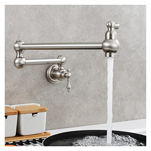 Küchenspüle Hahn, Messing Rotierfalt Wasserhahn zartes Doppelschalter Küchenarmatur -Wandmontage kaltes Wasserhahn für Küche (1) LWX von YCVAWEOD