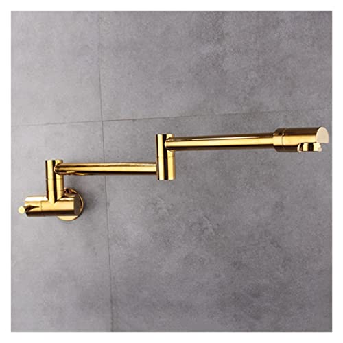 Küchenspüle Hahn, klappbare Küchenarmatur Waschbecken Topf Wasserhahn Kaltwasser Wandmontage Tap Messing Wasserhähne Chrom gebürstet Nickelöl für Küche (Öl gerieben Bronze B) LWX von YCVAWEOD