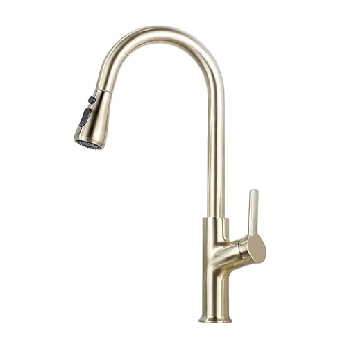 Küchenspüle Hakenmischer mit Auszug Sprühküchenmischer -Zapftaps 1 360 ° Rotationslochmixer Tap Küchende Spülbecken mit 2 Spary -Modi Waschbecken Taps für Küche gebürstetes Gold LWX Küchenspüle Hakenmischer mit Auszug Sprühküchenmischer -Zapftaps 1 360 ° Rotationslochmixer Tap Küchende Spülbecken mit 2 Spary -Modi Waschbecken Taps für Küche gebürstetes Gold LWX von YCVAWEOD