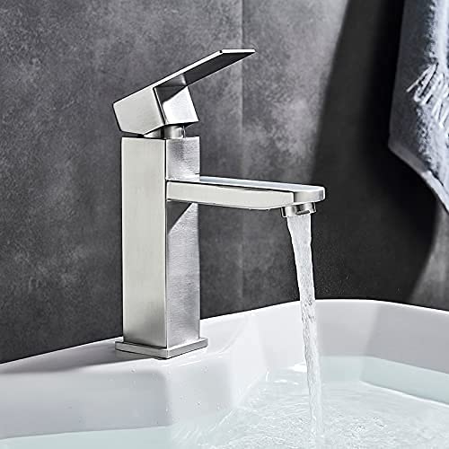 Küchenspüle Klopfen Wasserhähne Becken Wasserhähne Deck montiertes Badezimmer Wasserhahn Eingriff Waschbeckenmischer Heiße und kaltes Wasser Kran -Waschtisch -Wasserhahn/gebürstetes Gold kurz LWX von YCVAWEOD