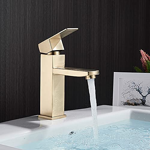 Küchenspüle Klopfen Wasserhähne Becken Wasserhähne Deck montiertes Badezimmer Wasserhahn Eingriff Waschbeckenmischer Heiße und kaltes Wasser Kran -Waschtisch -Wasserhahn/gebürstetes Gold kurz LWX Küchenspüle Klopfen Wasserhähne Becken Wasserhähne Deck montiertes Badezimmer Wasserhahn Eingriff Waschbeckenmischer Heiße und kaltes Wasser Kran -Waschtisch -Wasserhahn/gebürstetes Gold kurz LWX von YCVAWEOD