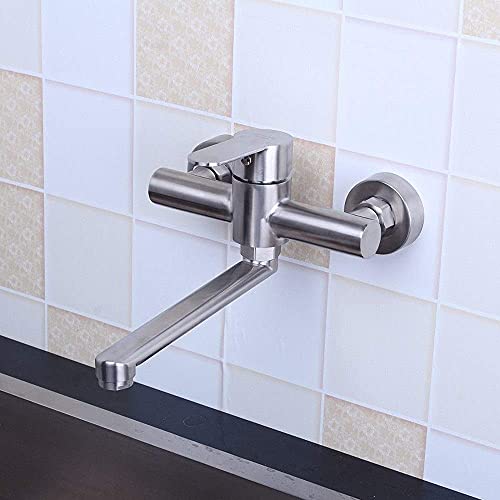 Küchenspüle Klotz Wasserhähne im Wand kalten Hitze Küche Wasser-Tap Doppelloch Wäscherei Pool Mop Pool Wasserhahn Balkon Gemüse Topf Waschbecken Taps/a LWX von YCVAWEOD