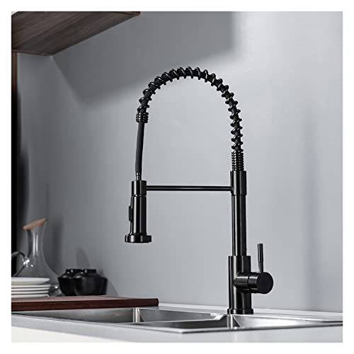 YCVAWEOD Küchenspüle Tap, matt Schwarze Küchenarmaturen Deck montiertem Mixer Tap 360 Grad Rotation Stream Sprühgerät Düsen Küche Spüle Heiße Kälte Wasserhähne für Küche (1) LWX von YCVAWEOD