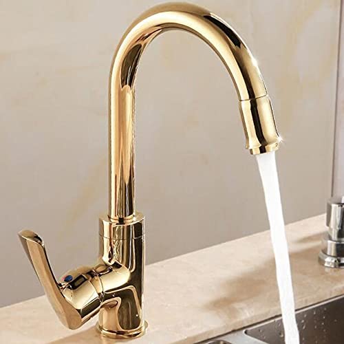 Küchenspüle Tap für Bar Farmhouse Werbung, luxuriöser Roségold/Gold/Chrom Schwenkküchenarmatur, Badgefäß -Waschbeckenmixer, Schwenkküchenspüle Wasserhahn (Farbe: Roségold) Th LWX von YCVAWEOD