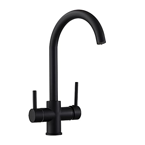 Küchenspüle Tipp für Bar Bauernhaus Werbespot, Nickel Küchenarmatur mit direktem Getränkendahe, Dual -Ausguss -Schwenk -Handheld -Duschküche Mixer Crane, heiße kalte Küchenhähne (Farbe: Ni LWX von YCVAWEOD