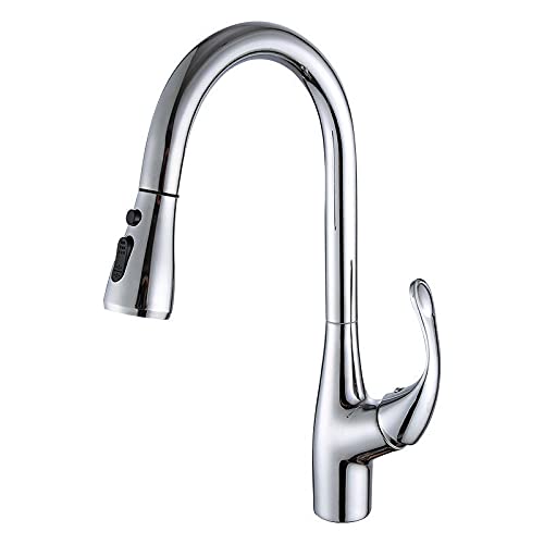 Küchenspüle Tippen Sie für Barfarmhaus, aus dem Küchenarmatur, schwarzer Schwenkküchenmixer, ein Loch rotierender Wassermixer -Wasserhahn, ein Griff Küchenhahn (Farbe: Chrom: Chrom LWX von YCVAWEOD