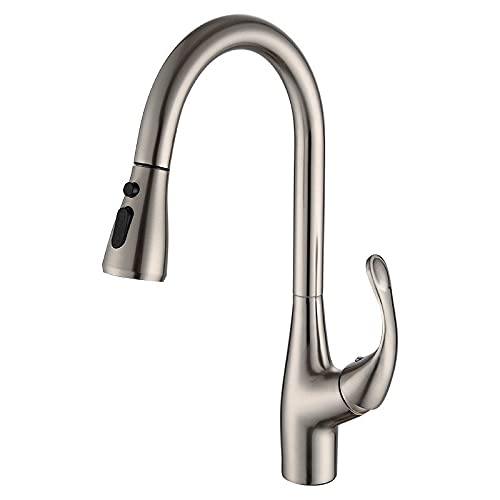 Küchenspüle Tippen Sie für Barfarmhaus, aus dem Küchenarmatur, schwarzer Schwenkküchenmixer, ein Loch rotierender Wassermixer -Wasserhahn, ein Griff Küchenhahn (Farbe: Chrom: Chrom LWX von YCVAWEOD