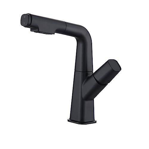 Küchenspüle Wasserhahn 360 Grad Drehung Auszielknopf Tastatur -Basin -Wasserhahn Eingriff Eingängiger Kaltmixer Tippen Sie auf einfache Installation (Chrom B) LWX von YCVAWEOD