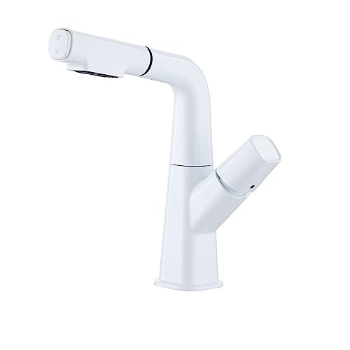 Küchenspüle Wasserhahn 360 Grad Drehung Auszielknopf Tastatur -Basin -Wasserhahn Eingriff Eingängiger Kaltmixer Tippen Sie auf einfache Installation (Chrom B) LWX von YCVAWEOD