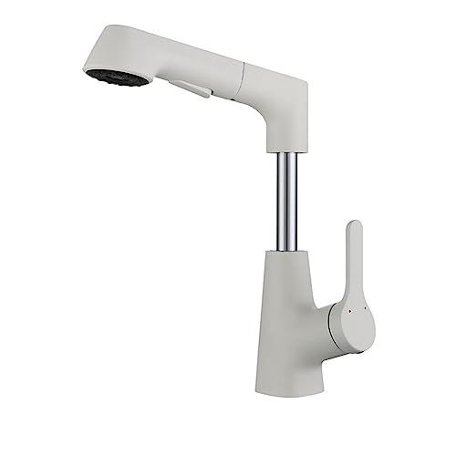 Küchenspüle Wasserhahn 360 Grad Drehung Auszielknopf Tastatur -Basin -Wasserhahn Eingriff Eingängiger Kaltmixer Tippen Sie auf einfache Installation (Chrom B) LWX von YCVAWEOD