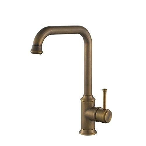 YCVAWEOD Küchenspüle Wasserhahn antiker Messingkabel Heißer und kaltes Wasserbecken Wasserhahn mit Zubehör Öl gerieben Bronze Finish LWX von YCVAWEOD